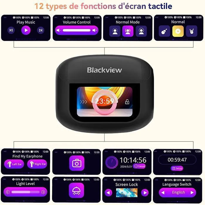 ANC/ENC Noise Cancelling Headphones, Blackview AirBuds 12 Wireless